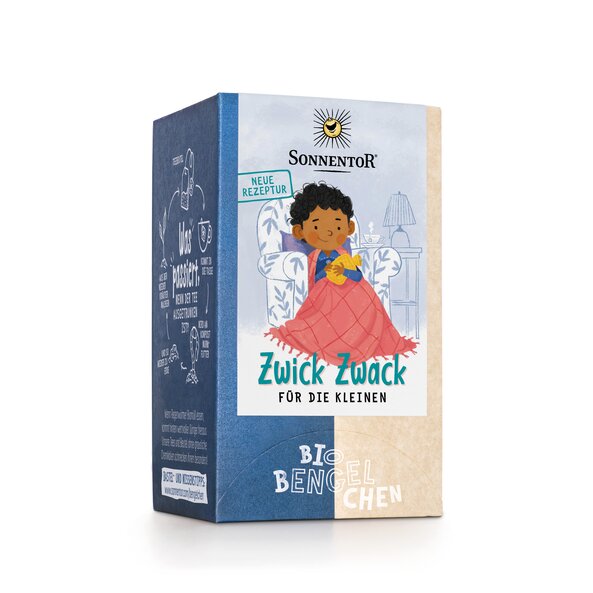 Zwick Zwack für die Kleinen Tee Bio-Bengelchen® bio 21,6 g, Doppelkammerbeutel | © SONNENTOR