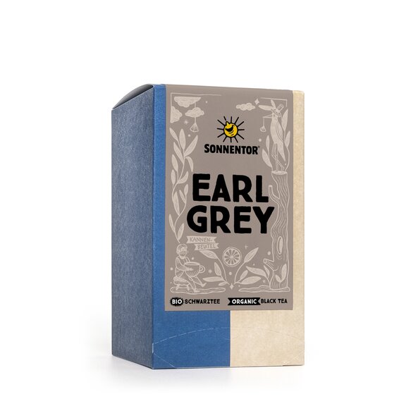 Earl Grey Schwarztee im Kannenbeutel - Verpackung mit Illustrationen