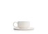 The photo shows a white SONNENTOR porcelain melange cup with saucer for a quantity of 150 ml!